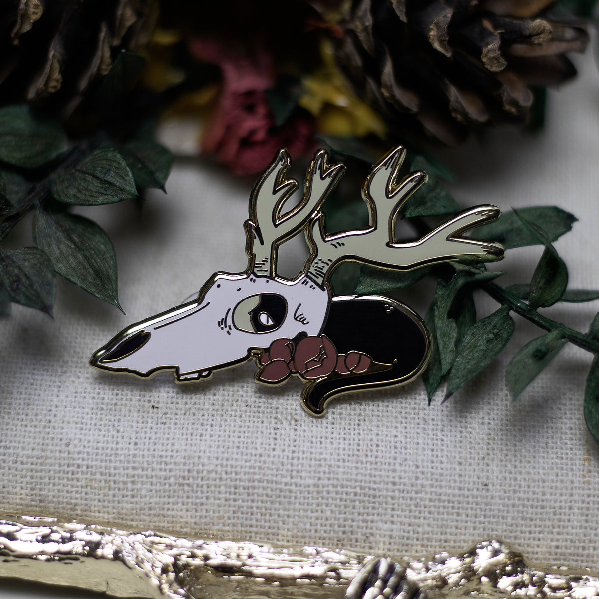 Skull Bouquet Enamel Pin