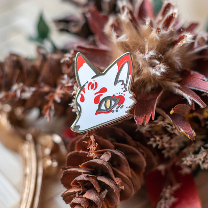 White Kitsune | Enamel Pins - Aurigae Art &Illustration