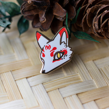 White Kitsune | Enamel Pins - Aurigae Art &Illustration