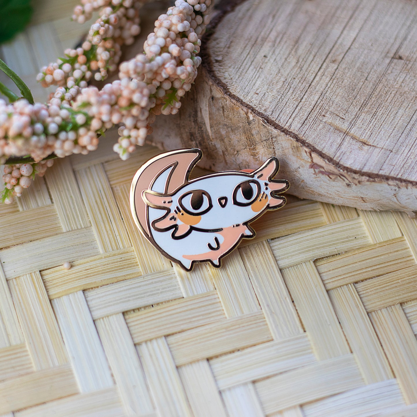 White Axolotl | Enamel Pins - Aurigae Art &Illustration