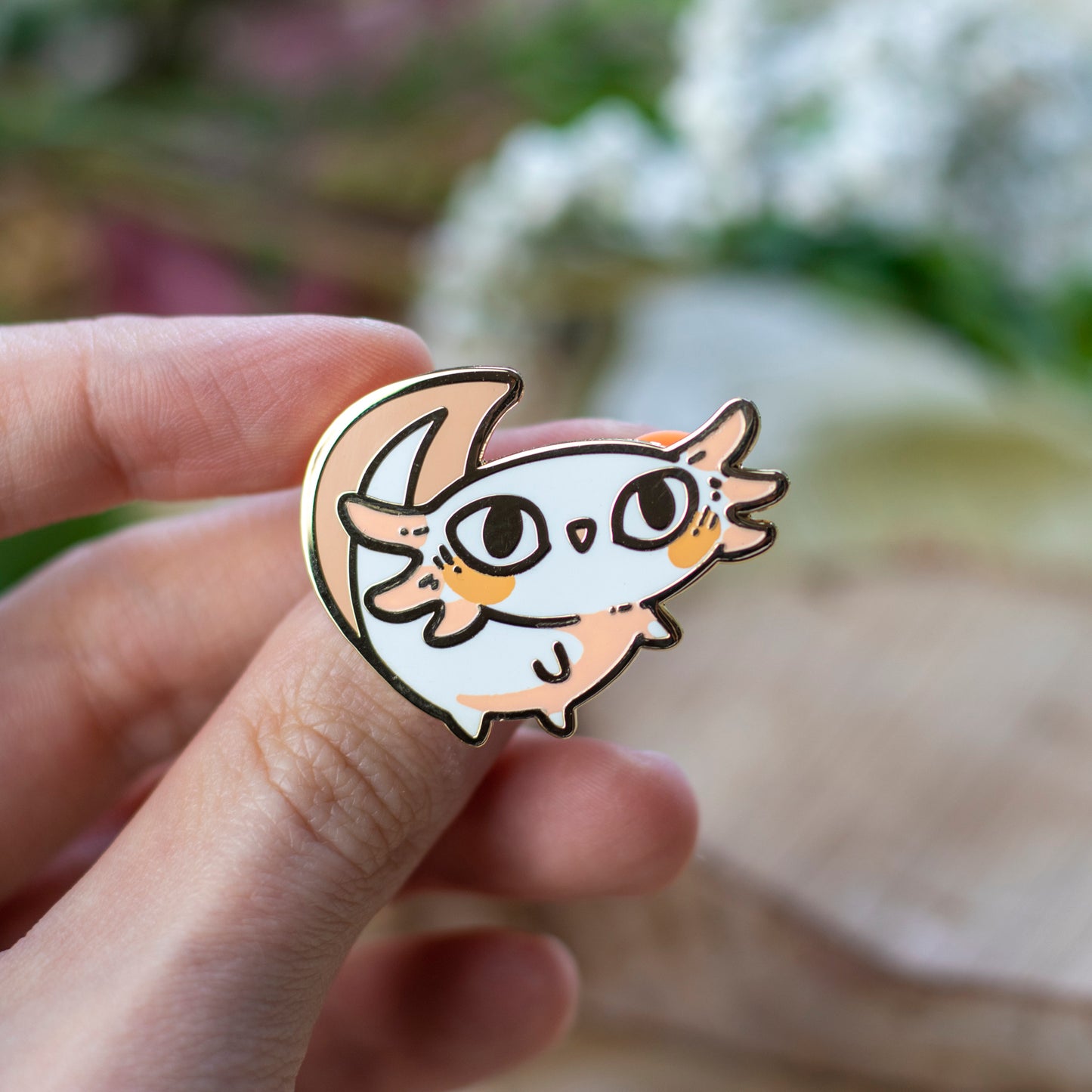 White Axolotl | Enamel Pins - Aurigae Art &Illustration