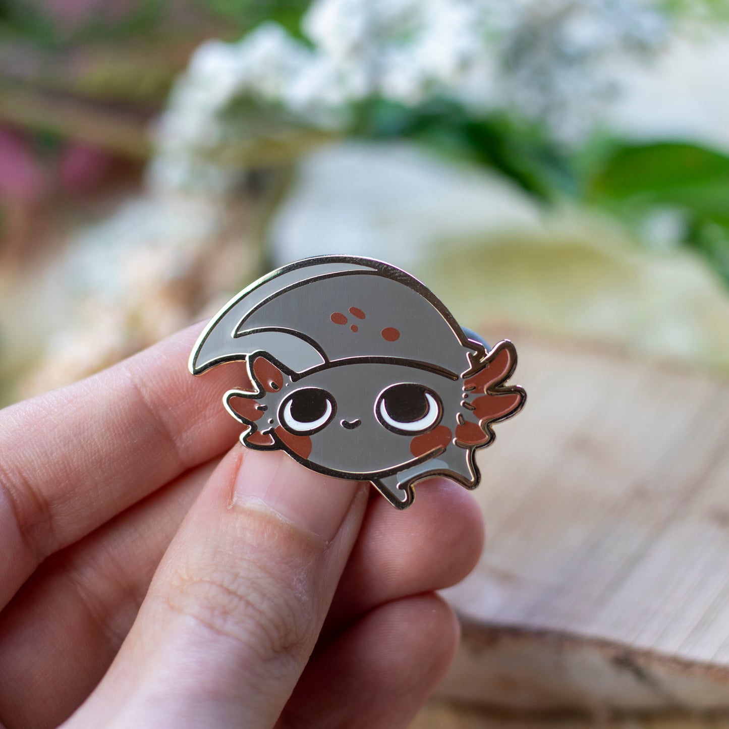 Brown Axolotl | Enamel Pins - Aurigae Art &Illustration