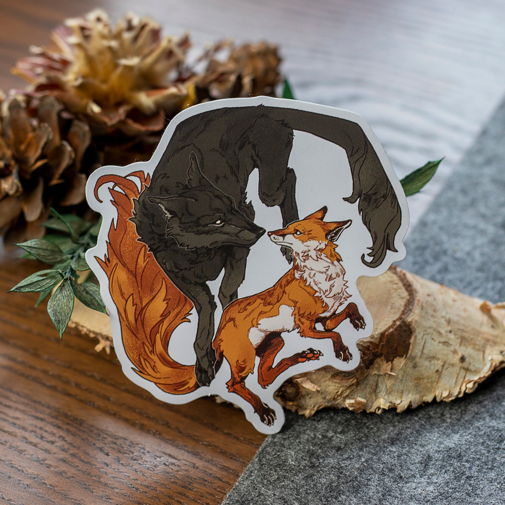 Matte Fox&Wolf | Stickers - Aurigae Art &Illustration