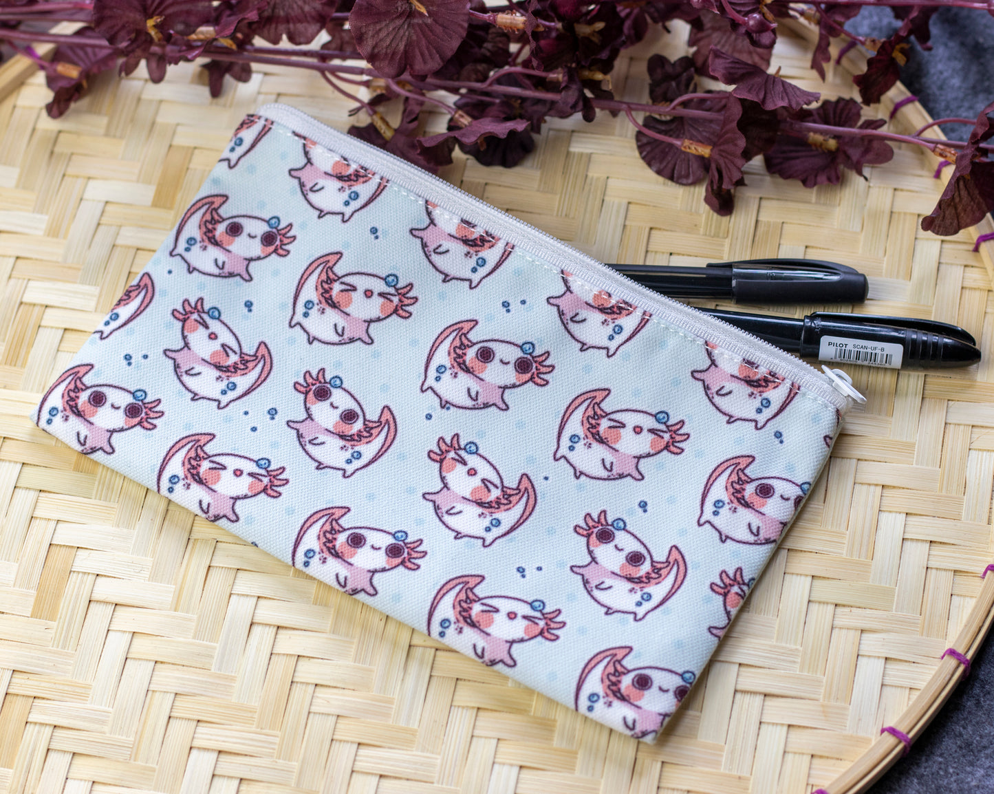 Axolotl Pencil Case | Bags - Aurigae Art &Illustration