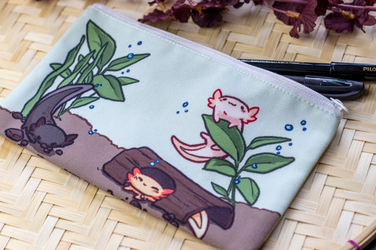 Axolotl Pencil Case | Bags - Aurigae Art &Illustration