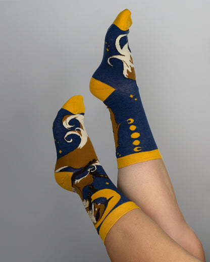 Moon Fox | Socks - Aurigae Art &Illustration