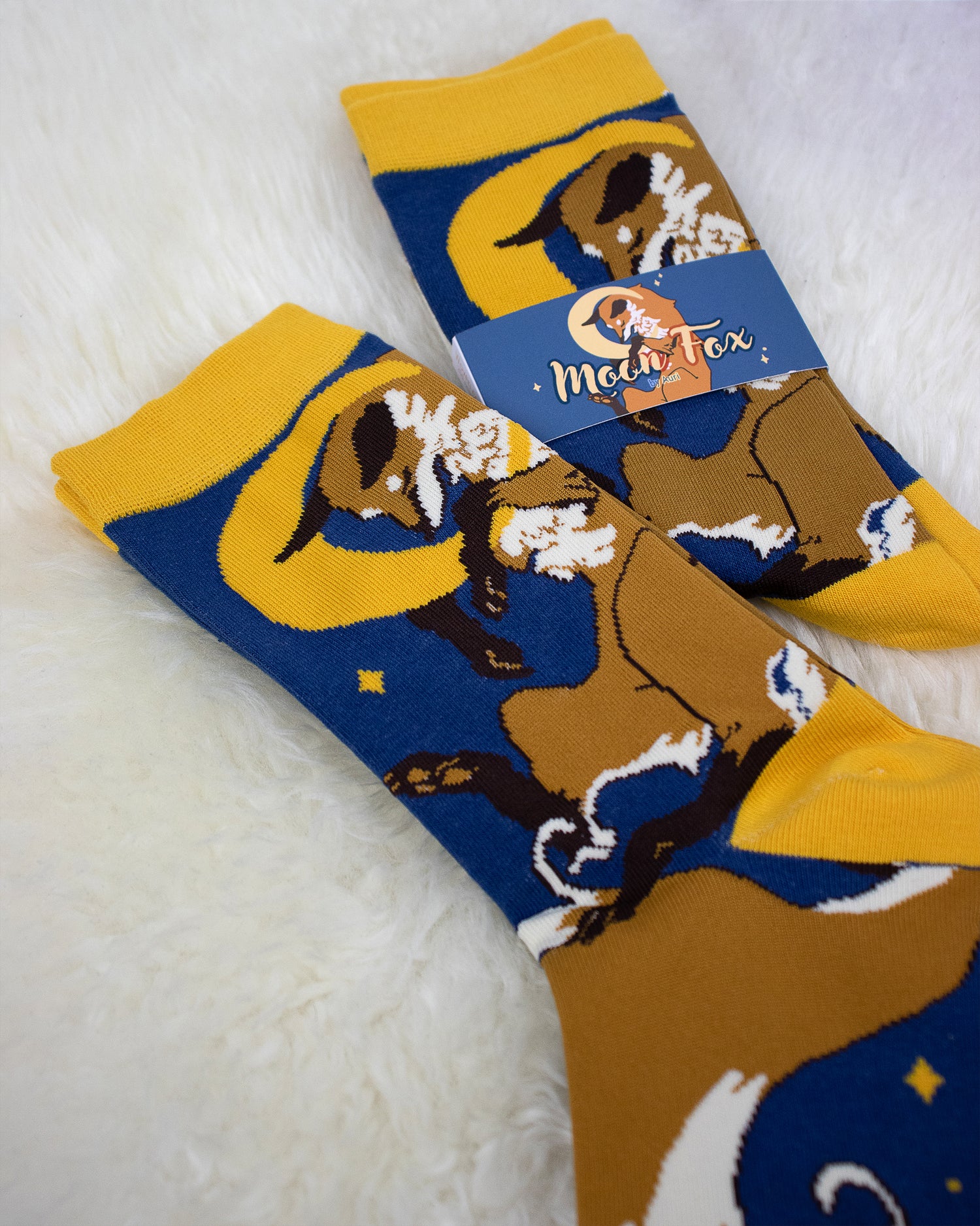 Moon Fox | Socks - Aurigae Art &Illustration