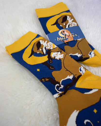 Moon Fox | Socks - Aurigae Art &Illustration