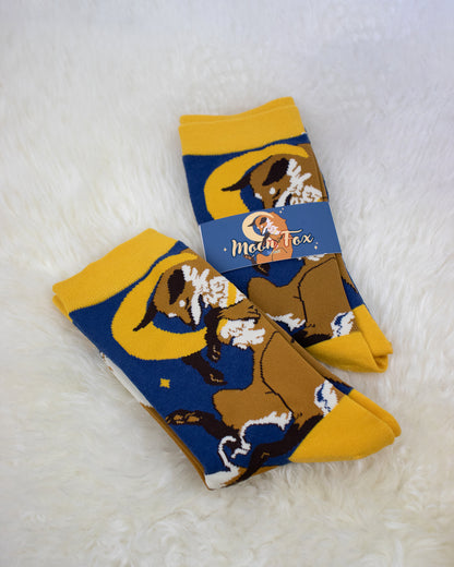 Moon Fox | Socks - Aurigae Art &Illustration