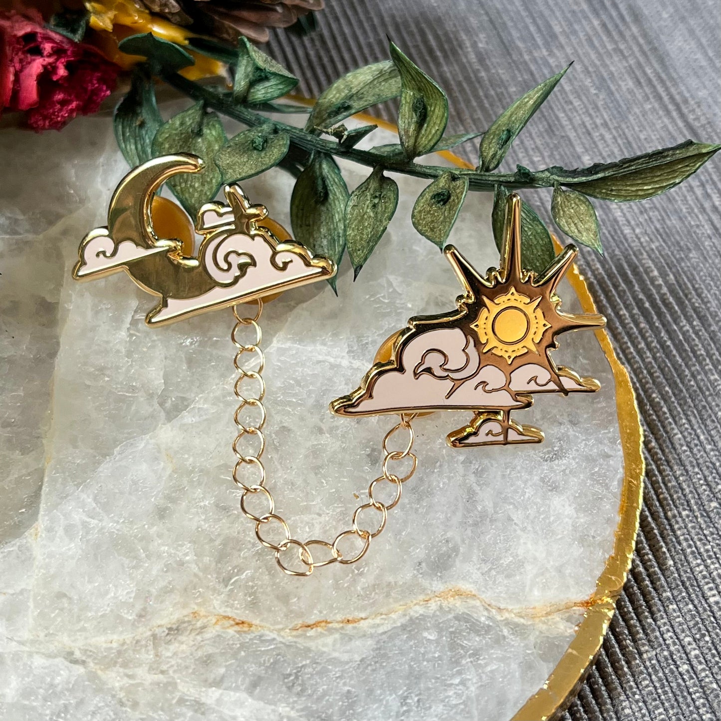 Mini Pins Sun & Moon | Enamel Pins