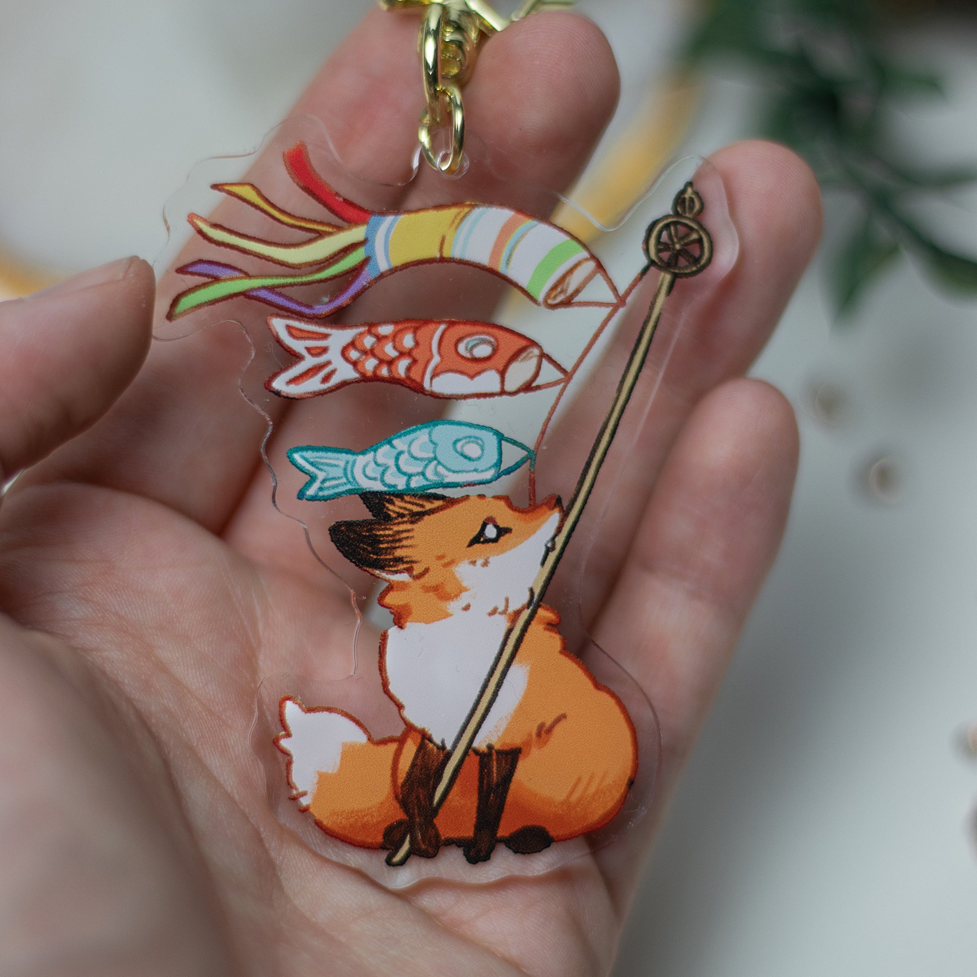 Koinobori Fox | Charms - Aurigae Art &Illustration