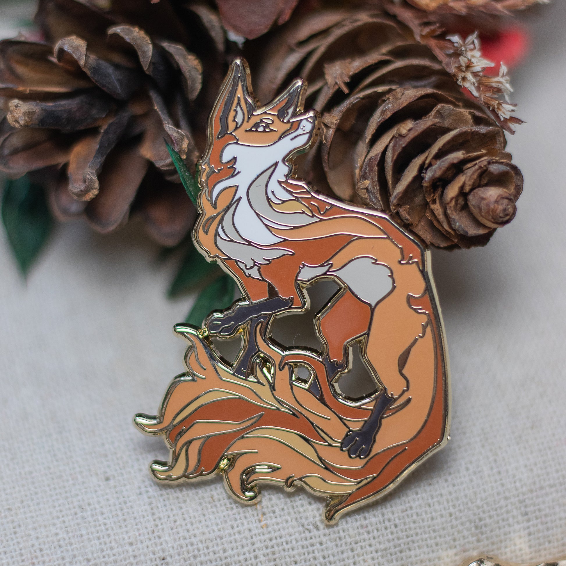 Fox & Wolf | Enamel Pins - Aurigae Art &Illustration