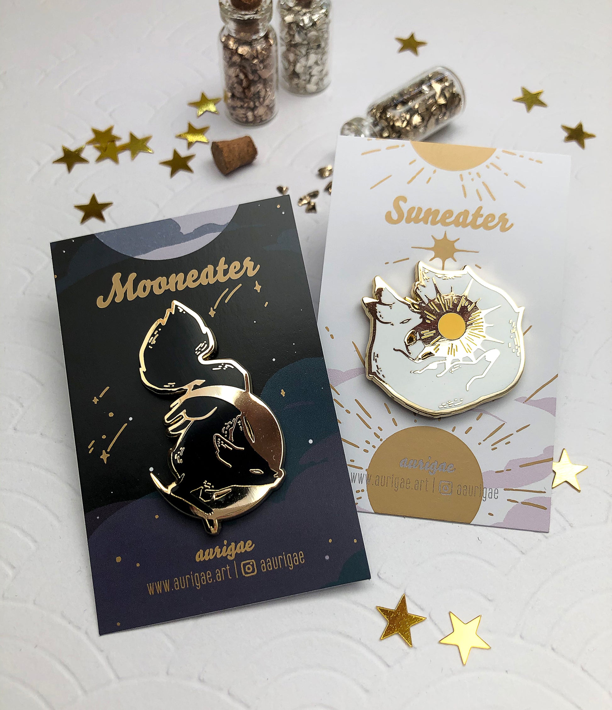 Set Suneater & Mooneater | Enamel Pin - Aurigae Art &Illustration