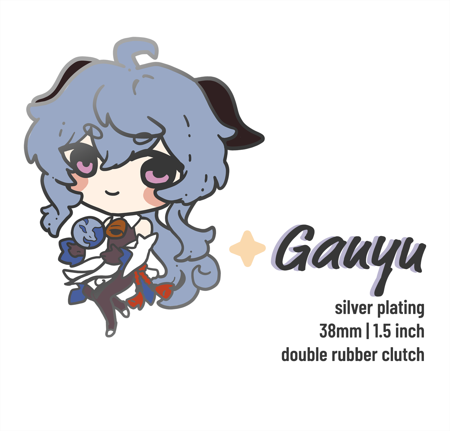 [PRE-ORDER] [SHIPPING MID APRIL] Ganyu | Genshin Impact | Enamel Pins - Aurigae Art &Illustration