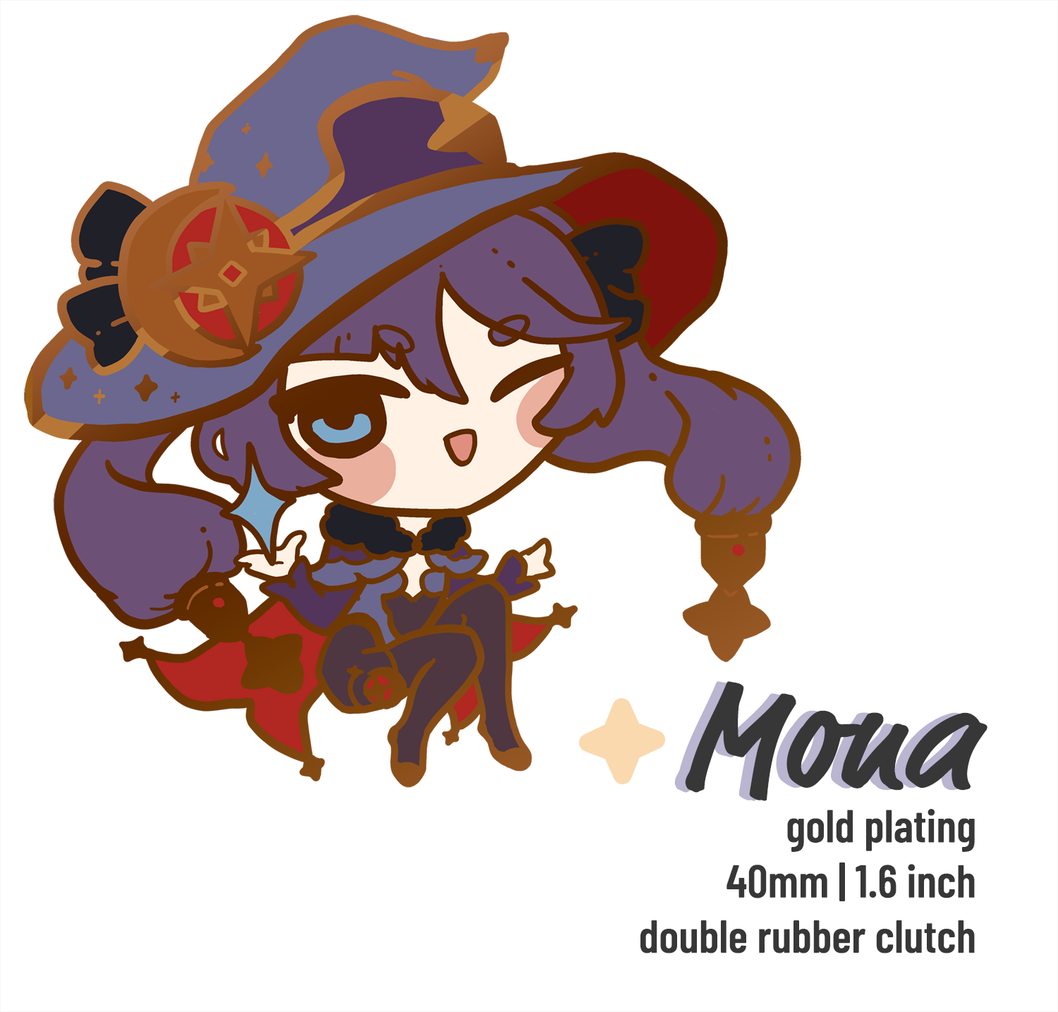 [PRE-ORDER] [SHIPPING MID APRIL] Mona | Genshin Impact | Enamel Pins - Aurigae Art &Illustration