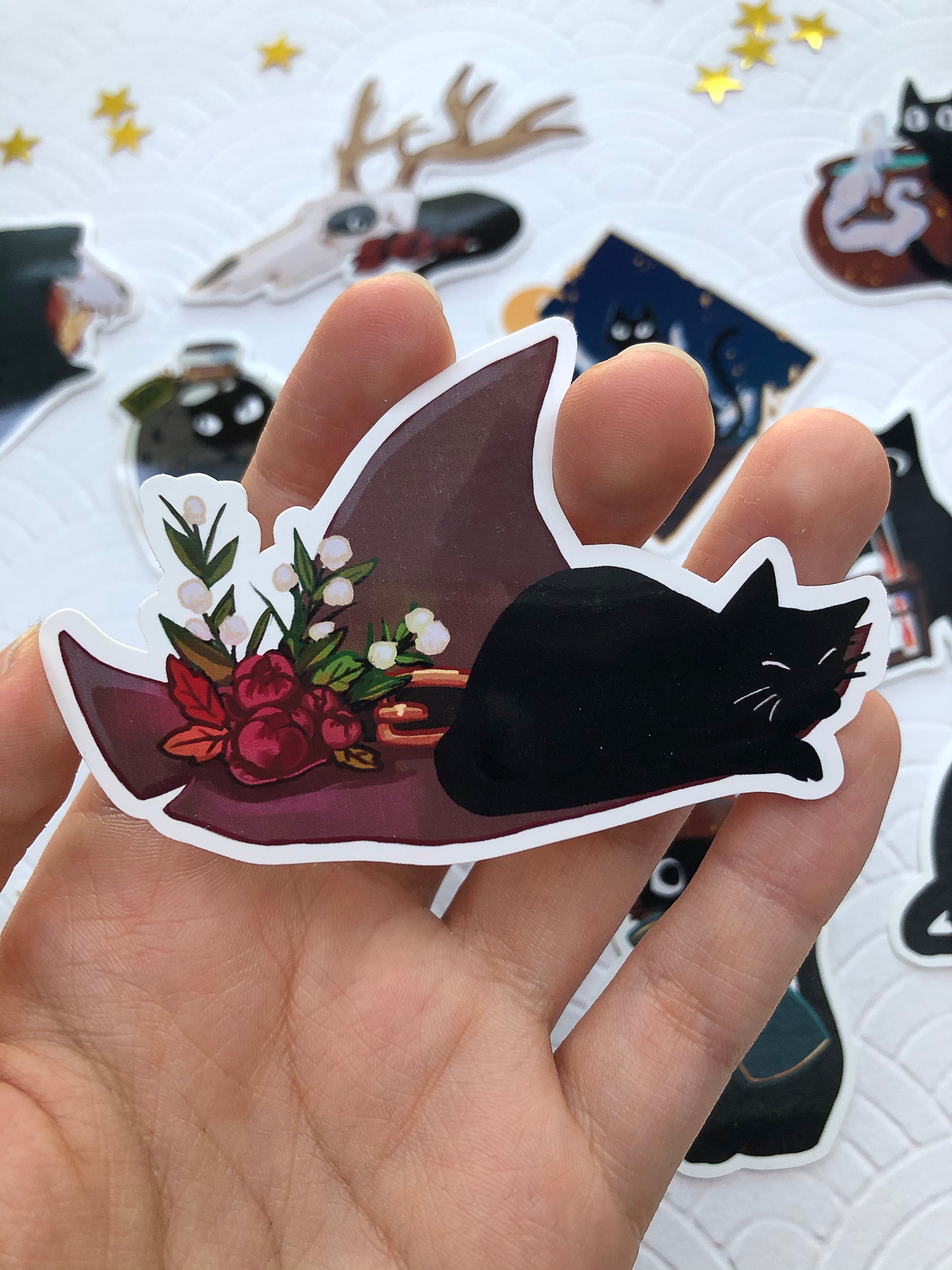 The Witch's Kitten | Stickers - Aurigae Art &Illustration