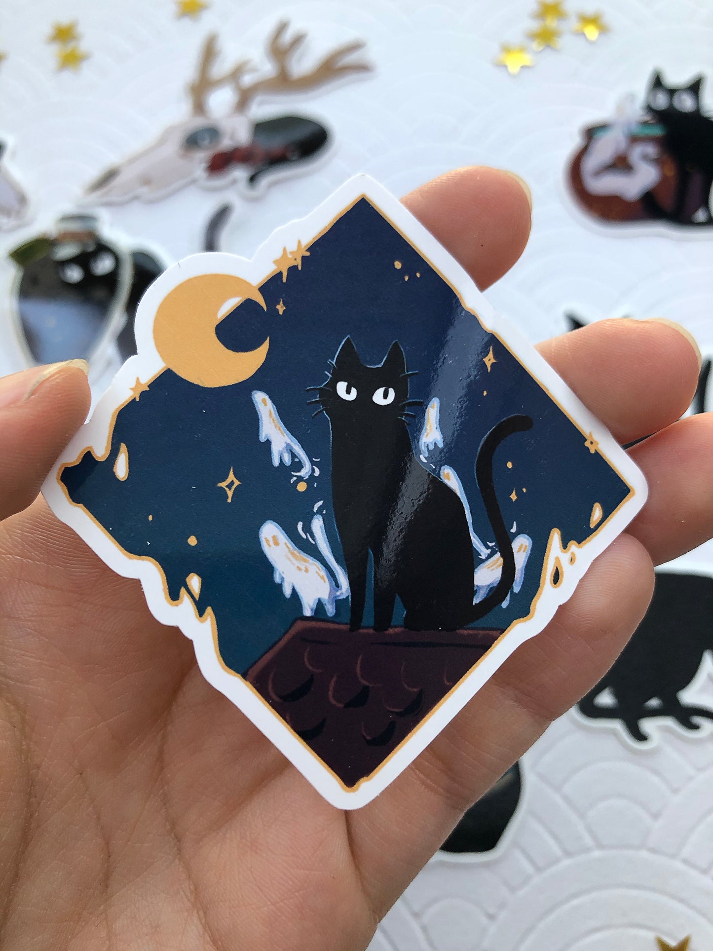 The Witch's Kitten | Stickers - Aurigae Art &Illustration