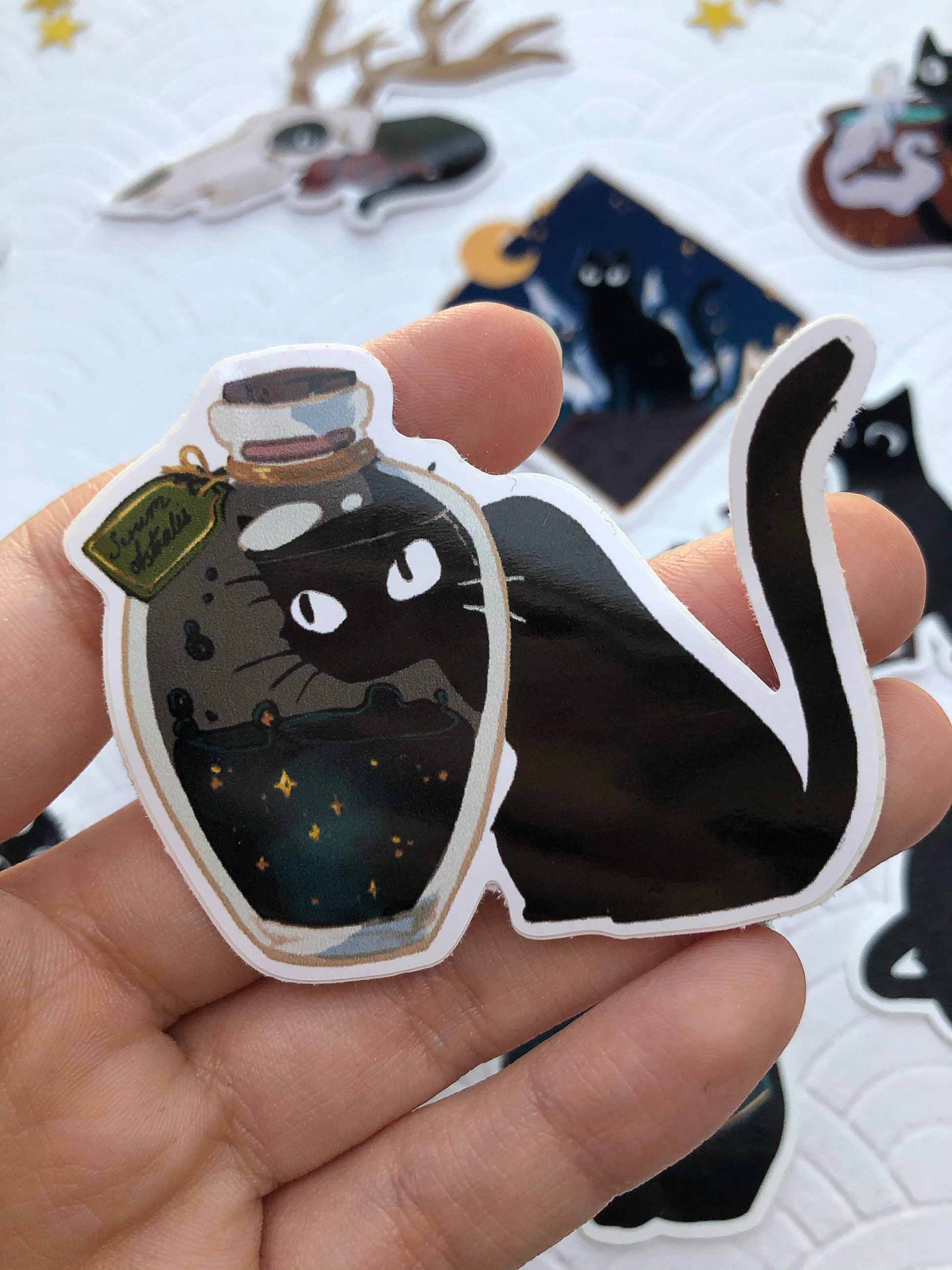 The Witch's Kitten | Stickers - Aurigae Art &Illustration